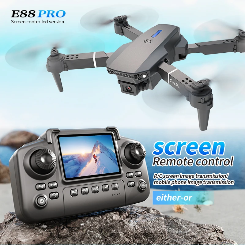 Drone Controller Screen - Drone Profesional E88 PRO dengan Layar