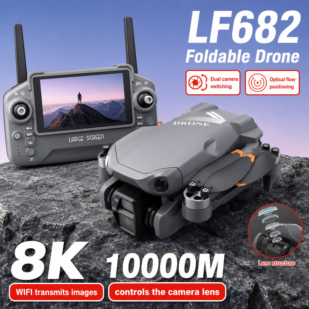 Foto Udara Drone LF682 8K HD K - Drone Controller Screen ulasan dan harga